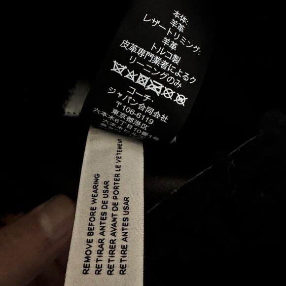 Size:6💕 Coach Genuine Black Shearling Two Side with Hoodie Tall Jacket Coat - Picture 16 of 16